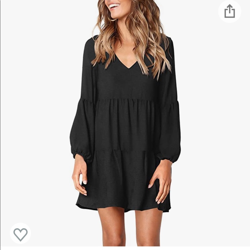 Black Tunic Ruffle Dress